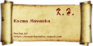 Kozma Havaska névjegykártya